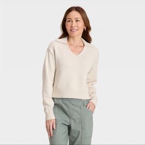 Women's Long Sleeve Collared Neck Pullover Sweater - Universal Thread™